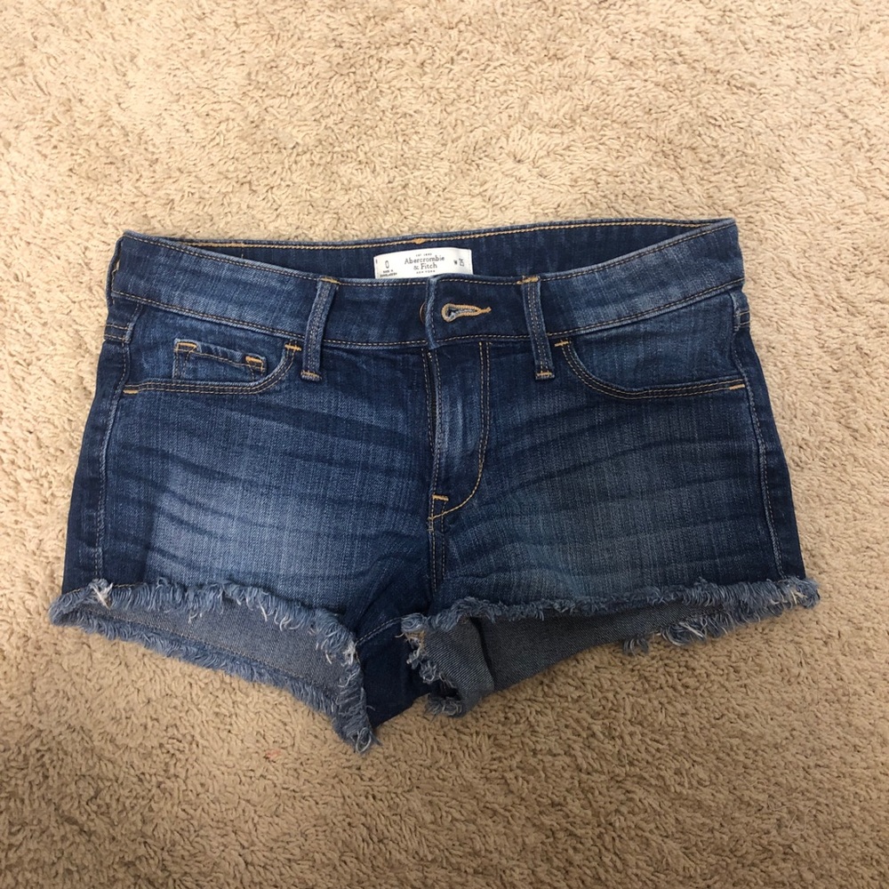 Abercrombie&fitch medium wash cutoff denim shorts